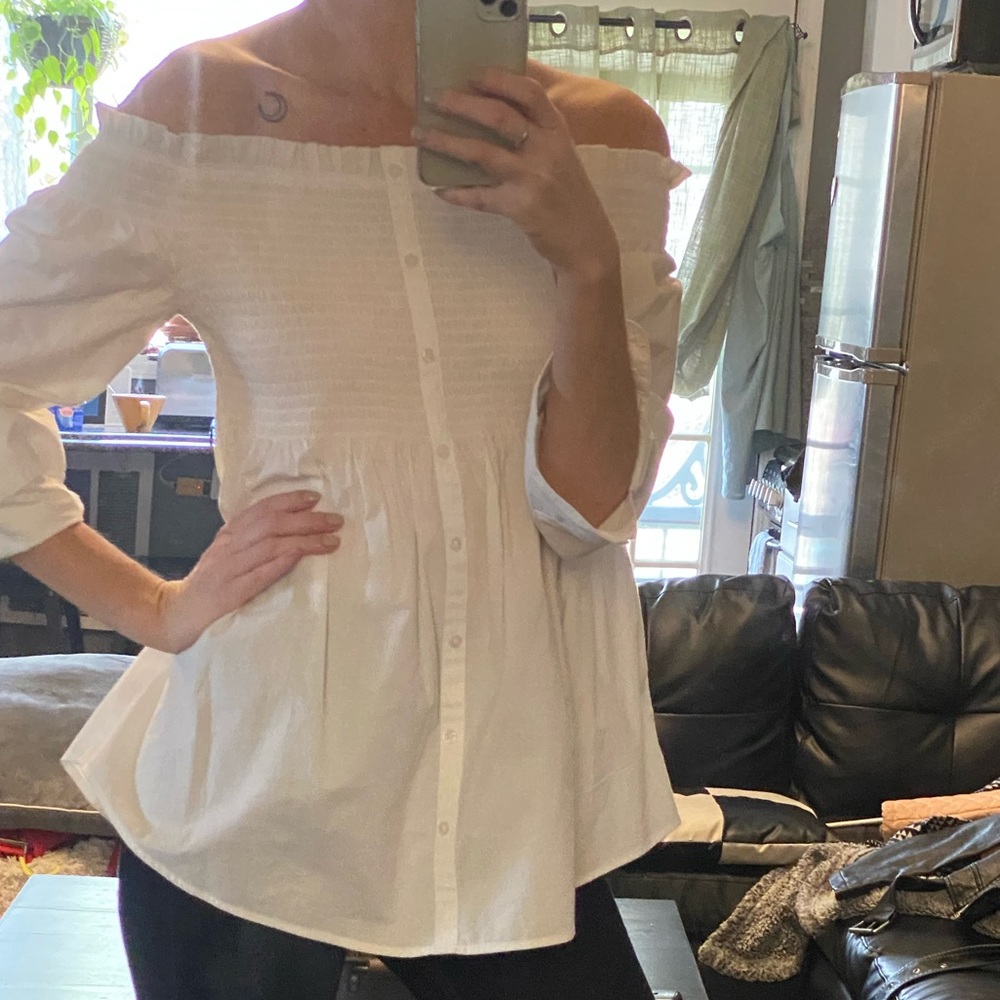 White off the shoulder top